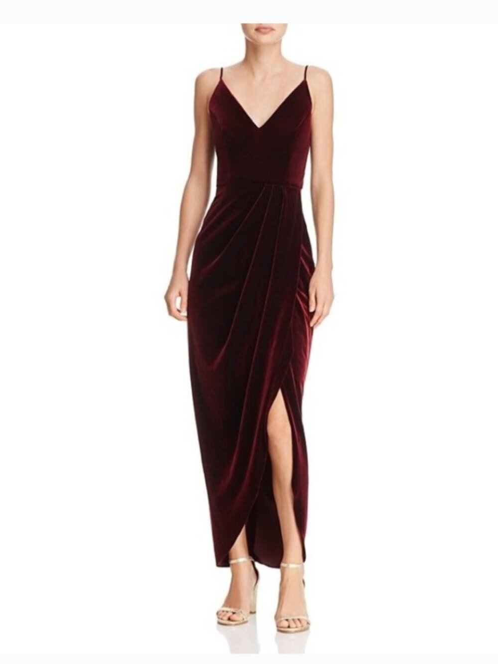 AQUA Velvet Faux-Wrap Dress Size 6 Worn Once